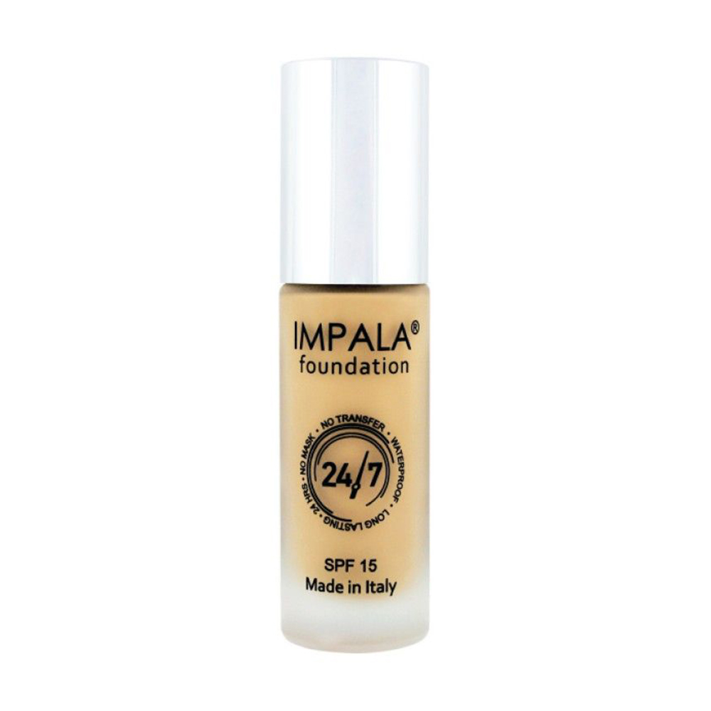Стійкий тональний крем для обличчя Impala Waterproof Foundation 24/7 SPF 15, 02 Sand Beige, 30 мл